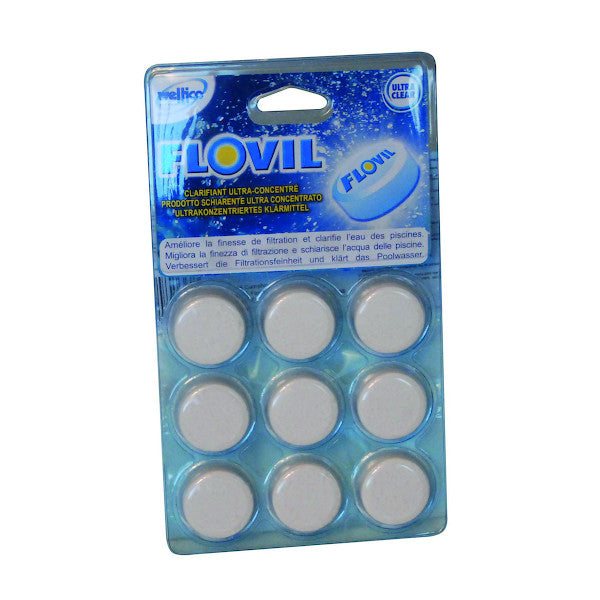 FLOVIL Clarifiant Ultra Concentré Piscine - Blister 9 Pastilles