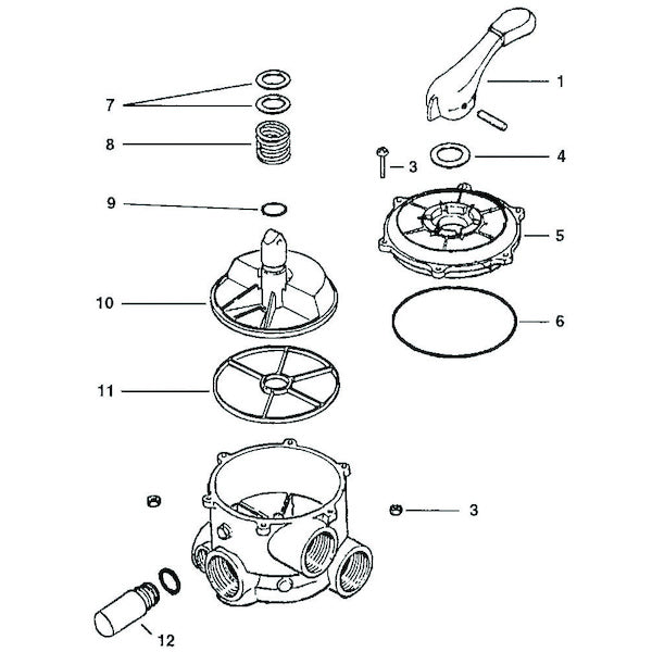 Hayward Vanne multivoies TOP 2" toutes positions SP0715EALL - 6 voies filtre à sable