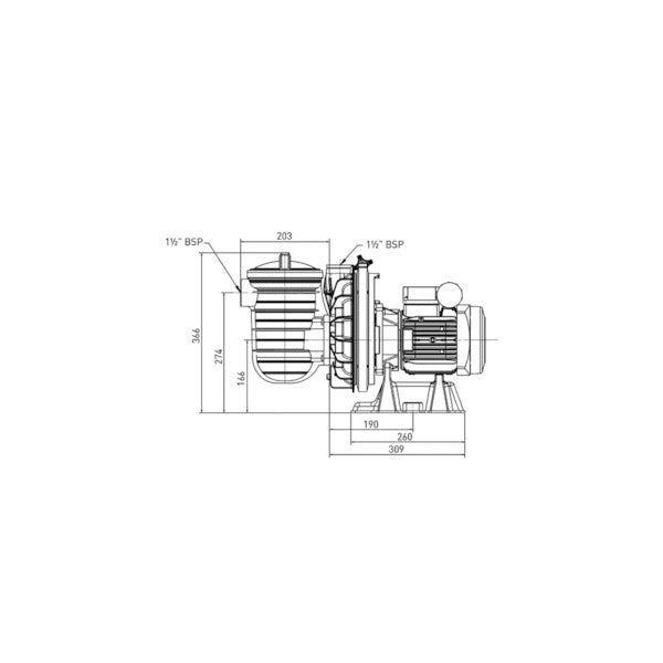 Pompe filtration Sta-Rite La Starite STR103 Pentair triphasée 16 m³/h 0,75 kW