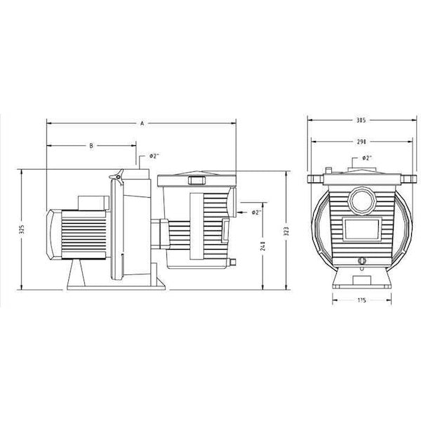 Pompe piscine Pentair Ultraflow Plus 2 CV monophasée 27 m³/h P-UFL-201