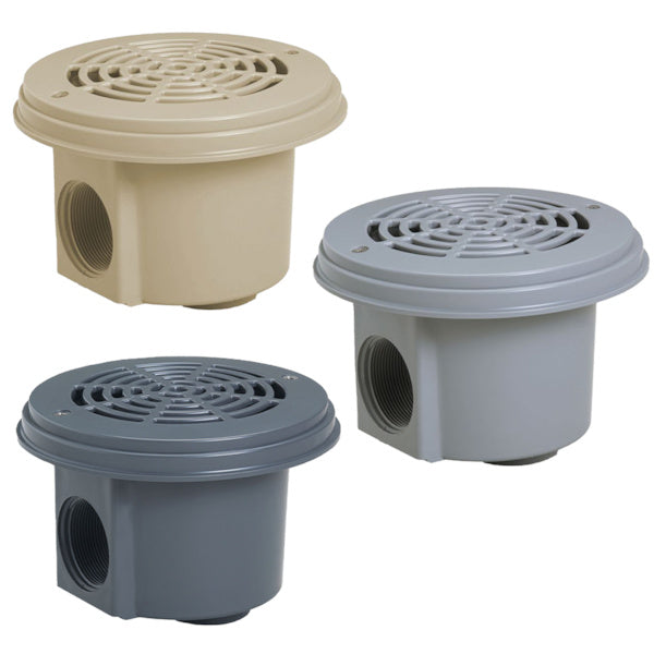 Bonde de fond piscine liner 2" gris clair - Hayward 3253 anti-vortex