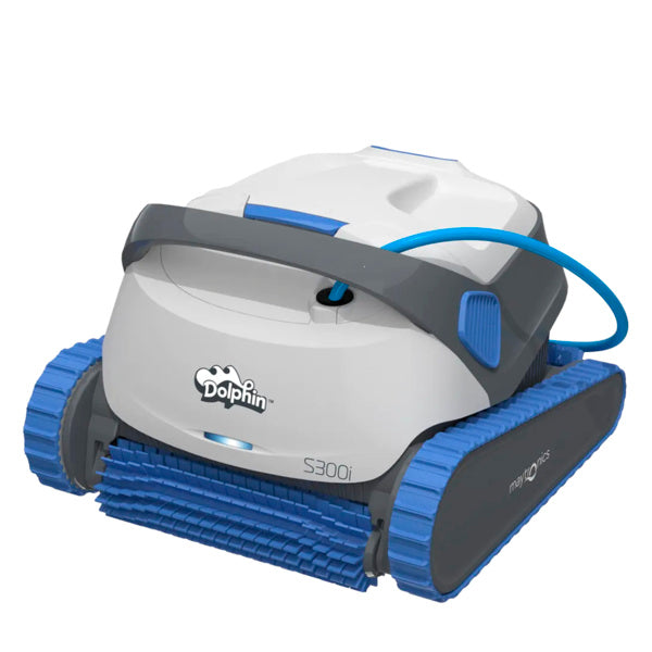 Robot de piscine Dolphin S300i Maytronics avec chariot - Fond, parois, ligne d'eau