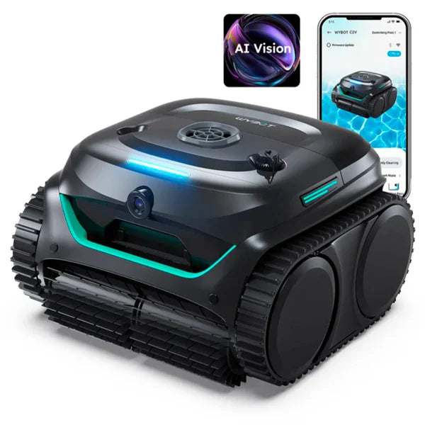 Robot de Piscine Sans Fil Wybot C2 Pro Vision — IA & 200 m²