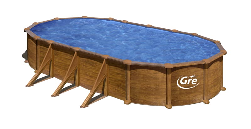 Piscine Hors-Sol Acier Ovale MAURITIUS 730 × 375 × 132 cm