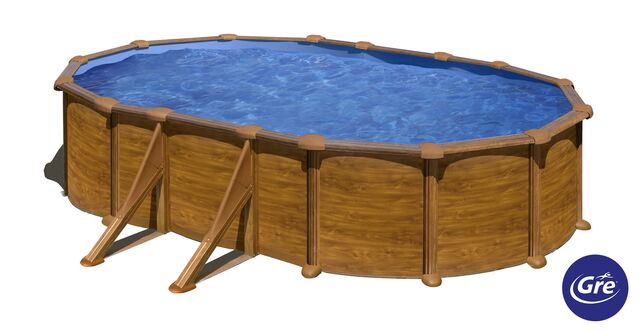 Piscine Hors-Sol Acier Ovale MAURITIUS 610 × 375 × 132 cm