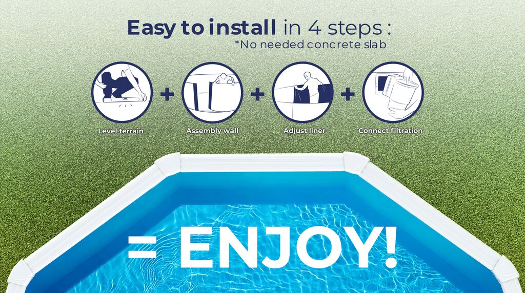 Piscine Hors-Sol Acier Ronde FIDJI Ø300 × 120 cm