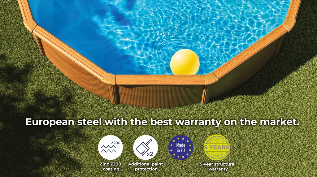 Piscine Hors-Sol Acier Ronde MAURITIUS Ø350 × 132 cm