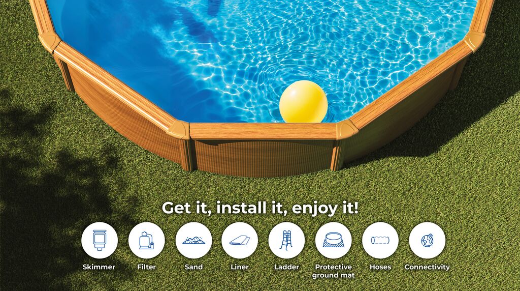 Piscine Hors-Sol Acier Ronde MAURITIUS Ø460 × 132 cm