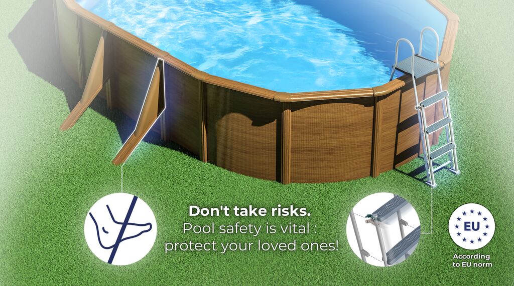 Piscine Hors-Sol Acier Ovale MAURITIUS 730 × 375 × 132 cm