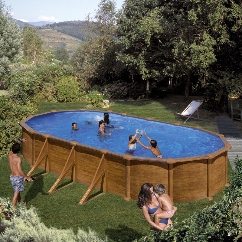 Piscine Hors-Sol Acier Ovale MAURITIUS 730 × 375 × 132 cm